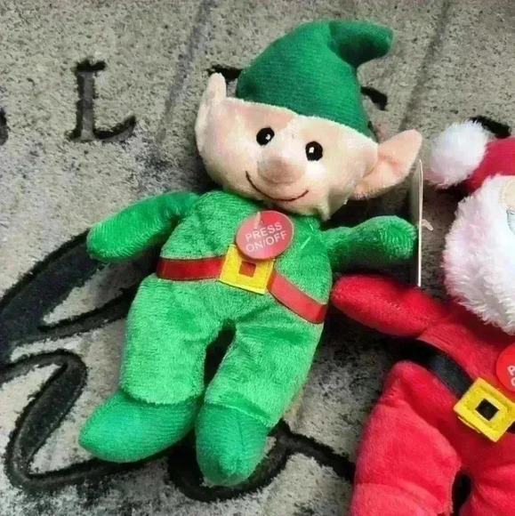 Christmas House Musical Singing Plushes Snowman, Elf & Santa Claus Set O… - Picture 2 of 8